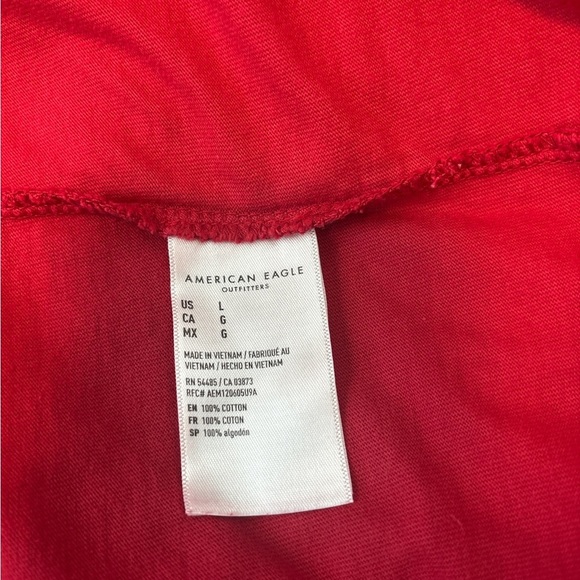 American Eagle Long Sleeve Cotton Tee, Red, Size L, NWOT - Picture 6 of 6